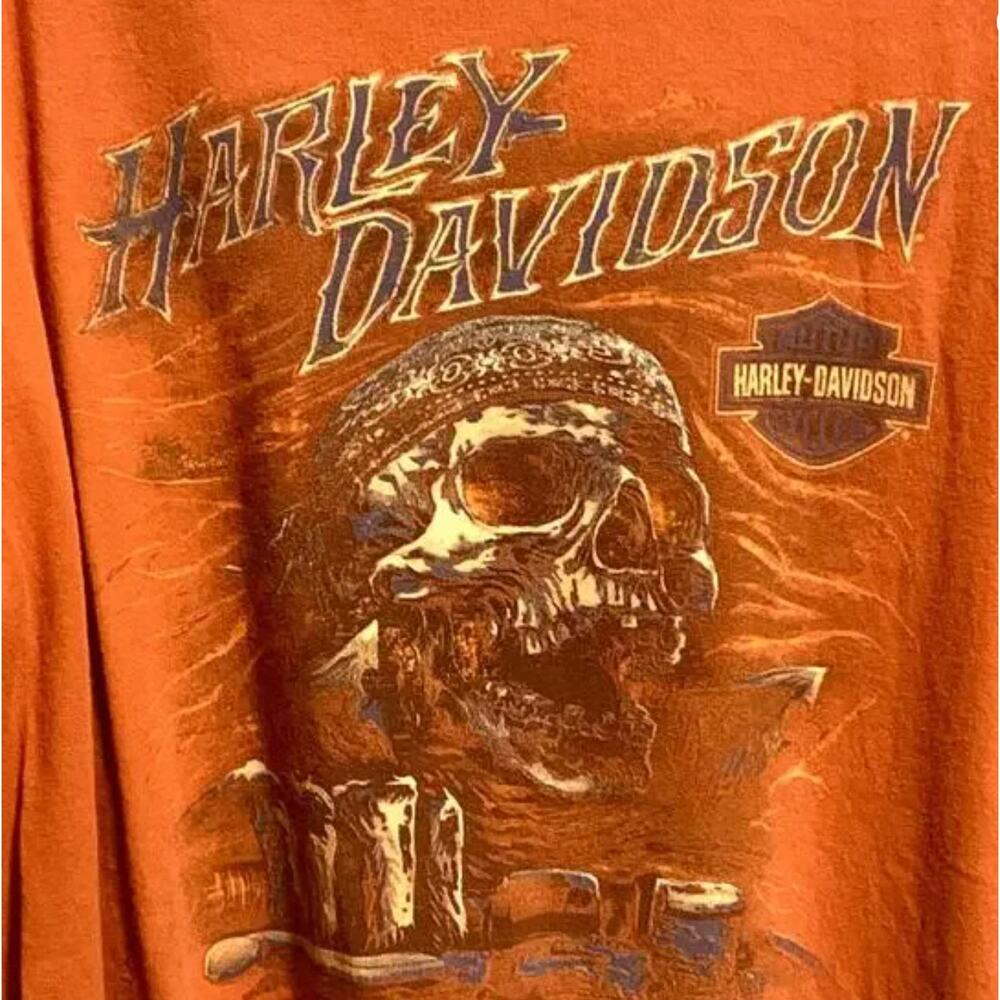 Men's Size L HARLEY-DAVIDSON of Salina Kansas T-Shirt Skull Colorful Graphics
